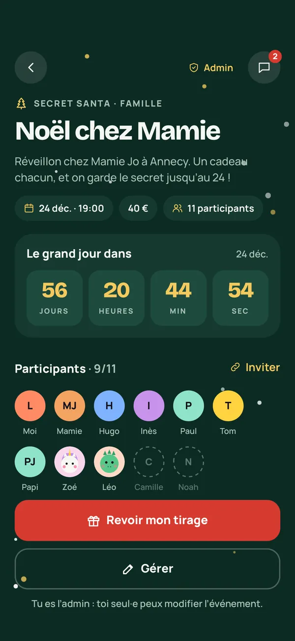 L’événement « Noël chez Mamie » dans Rimbi : compte à rebours avant le tirage et participants